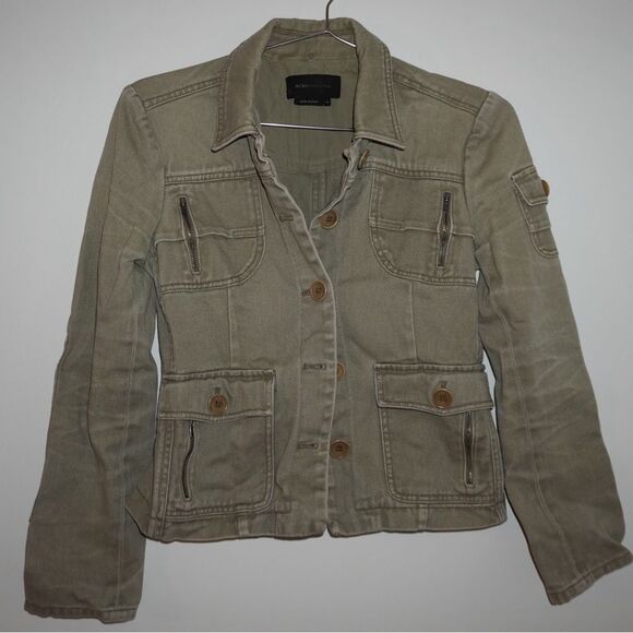 BCBG Max Olive Green Military Jacket XS - Picture 1 of 5